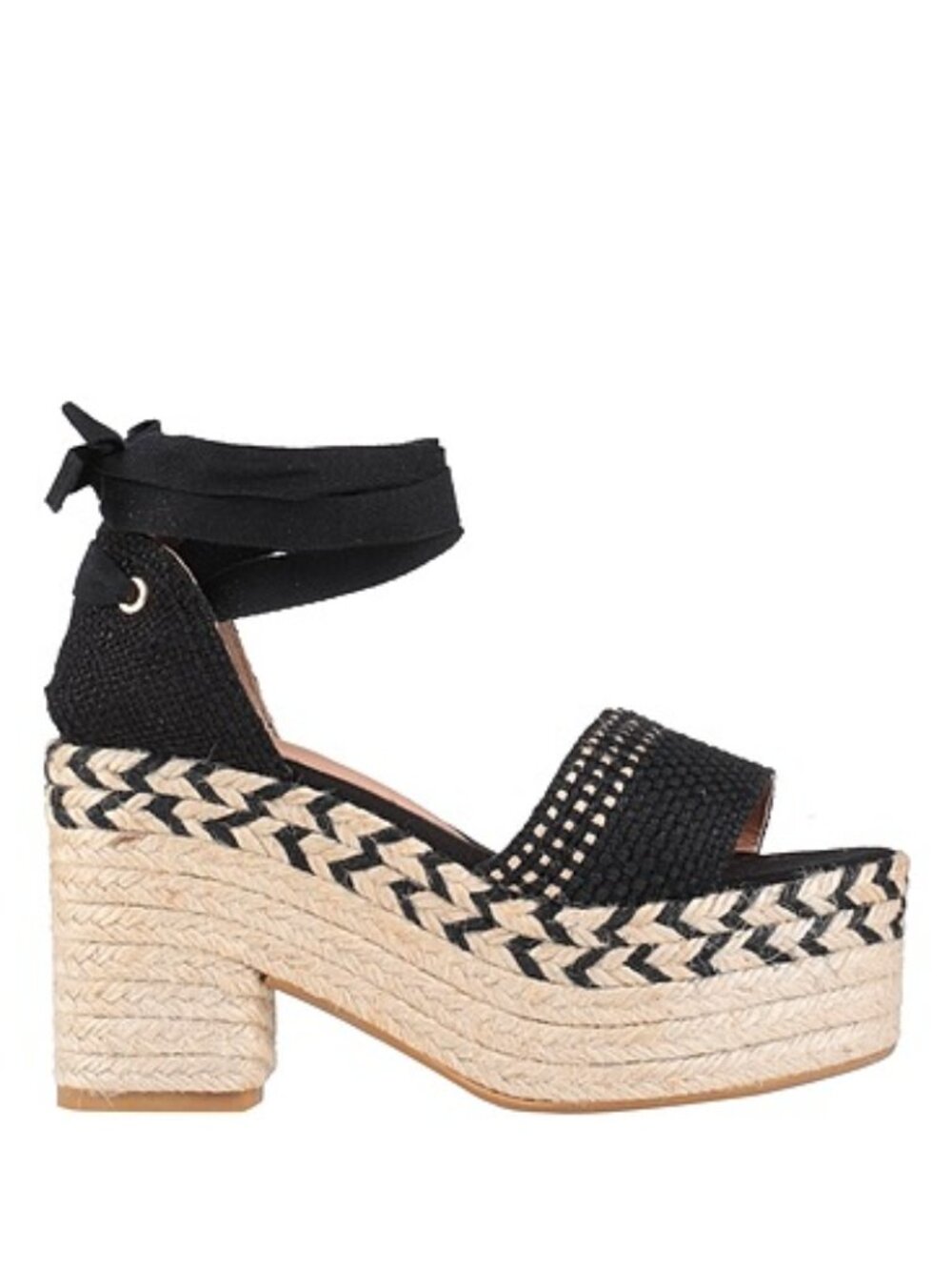 NWT GORGEOUS CASTANER XIA PLATFORM ESPADRILLES Black & Cream - Size 10 US/ EU 41